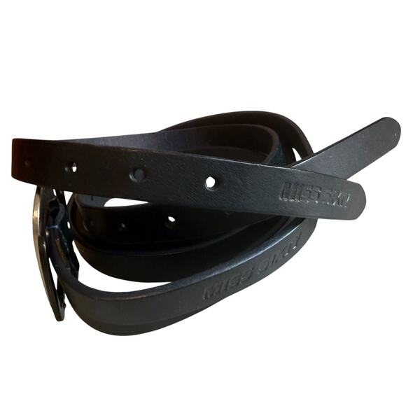 Miss Sixty Y2K Belt Double Prong Leather Statement Belt Black main image 7